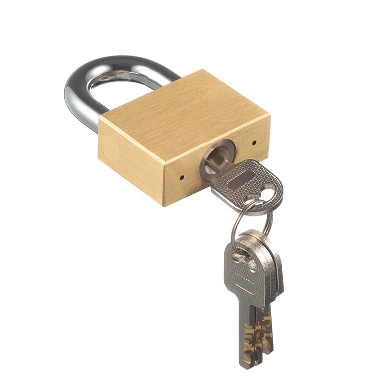 square type steel ball locking brass padlock gold city.jpg